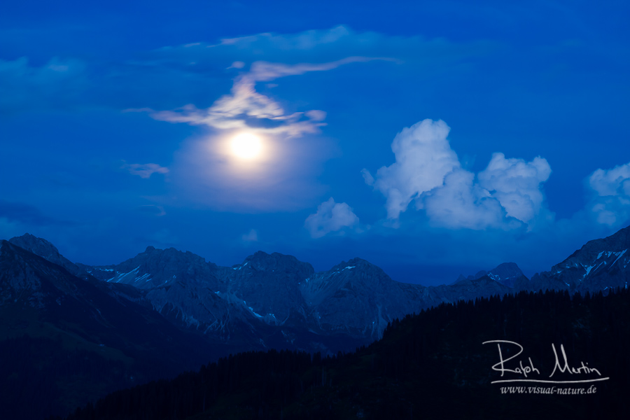 Moonrise over the Alps, Austria